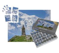 puzzleYOU : Smart Sorted® | Puzzle Photo 1000 pièces « Bouquetin des Alpes Devant Le Mont Blanc, France »