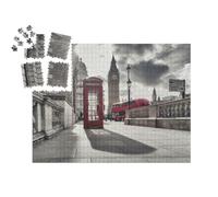 puzzleYOU : Smart Sorted® | Puzzle Photo 1000 pièces « Cabine téléphonique Rouge et Big Ben à Londres, Angleterre »