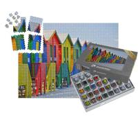 puzzleYOU : Smart Sorted® | Puzzle Photo 1000 pièces « Cabines de Plage colorées, Le Cap, Afrique du Sud »