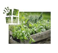 puzzleYOU : Smart Sorted® | Puzzle Photo 1000 pièces « Caisse en Bois Contenant Une Multitude d'herbes fraîches et Vertes pour la Cuisine »