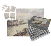 puzzleYOU : Smart Sorted® | Puzzle Photo 1000 pièces « Camille Pissarro - Bateaux à Vapeur dans Le Port de Rouen »