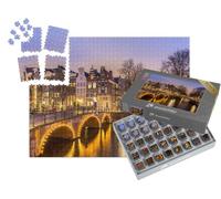 puzzleYOU : Smart Sorted® | Puzzle Photo 1000 pièces « Canal du Soir à Amsterdam, Pays-Bas »