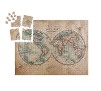 puzzleYOU : Smart Sorted® | Puzzle Photo 1000 pièces « Carte du Monde coloriée à la Main datant du Milieu du 19e siècle »
