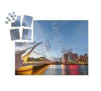 puzzleYOU : Smart Sorted® | Puzzle Photo 1000 pièces « Centre de Convention de Dublin et Pont Samuel Beckett Devant la Liffey, Dublin, Irlande »