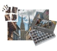 puzzleYOU : Smart Sorted® | Puzzle Photo 1000 pièces « Centre Historique dans la Ville de Quimper et la cathédrale Saint Corentin, département du Finisterre »