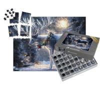 puzzleYOU : Smart Sorted® | Puzzle Photo 1000 pièces « Cerf de Noël dans la forêt hivernale »