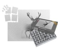 puzzleYOU : Smart Sorted® | Puzzle Photo 1000 pièces « Cerf Rouge majestueux dans Le Brouillard, Noir et Blanc »