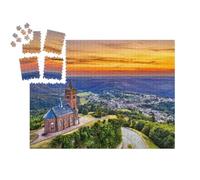 puzzleYOU : Smart Sorted® | Puzzle Photo 1000 pièces « Chapelle Saint-Léonard sur Le Rocher du Dabo dans Les Vosges - Moselle, France »