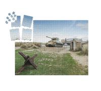 puzzleYOU : Smart Sorted® | Puzzle Photo 1000 pièces « Char américain à Utah Beach, mémorial du débarquement en Normandie »