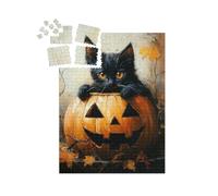 puzzleYOU : Smart Sorted® | Puzzle Photo 1000 pièces « Chat Noir dans Une Citrouille Halloween »