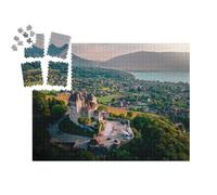 puzzleYOU : Smart Sorted® | Puzzle Photo 1000 pièces « Château de Menthon-Saint-Bernard avec Vue sur la Ville et Le lac à Annecy, France »