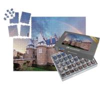 puzzleYOU : Smart Sorted® | Puzzle Photo 1000 pièces « Château des Ducs de Bretagne avec Arc-en-Ciel, Nantes - France »