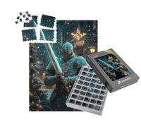 puzzleYOU : Smart Sorted® | Puzzle Photo 1000 pièces « Chevalier à l’épée dans Une Ville d’Hiver »