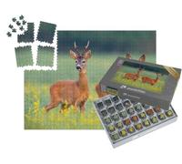 puzzleYOU : Smart Sorted® | Puzzle Photo 1000 pièces « Chevreuil dans Un Champ de Fleurs Sauvages Jaunes »