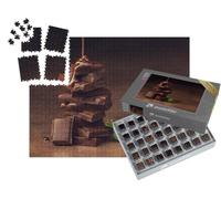 puzzleYOU : Smart Sorted® | Puzzle Photo 1000 pièces « Chocolat fondu sur des Morceaux de Chocolat »