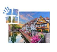 puzzleYOU : Smart Sorted® | Puzzle Photo 1000 pièces « Colmar, Alsace, France. Petite Venise, Canal d'eau et Maisons Traditionnelles à colombages. »