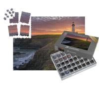 puzzleYOU : Smart Sorted® | Puzzle Photo 1000 pièces « Côte au Phare de la tête de Yaquina au Coucher du Soleil »
