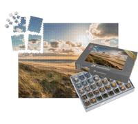puzzleYOU : Smart Sorted® | Puzzle Photo 1000 pièces « Côte Sauvage de la mer du Nord avec Ciel Dramatique, Pays-Bas »