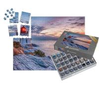 puzzleYOU : Smart Sorted® | Puzzle Photo 1000 pièces « Coucher de Soleil au Phare de Castle Hill, Newport, Rhode Island »