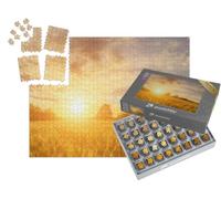 puzzleYOU : Smart Sorted® | Puzzle Photo 1000 pièces « Coucher de Soleil Chaud et Lumineux sur Un Champ »