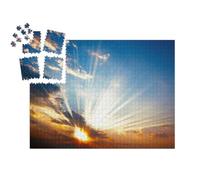 puzzleYOU : Smart Sorted® | Puzzle Photo 1000 pièces « Coucher de Soleil derrière des Nuages Sombres »