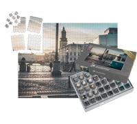 puzzleYOU : Smart Sorted® | Puzzle Photo 1000 pièces « Coucher de Soleil derrière Un Tramway, Göteborg, Suède »