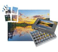 puzzleYOU : Smart Sorted® | Puzzle Photo 1000 pièces « Coucher de Soleil Magique : Jeu de Couleurs dans la forêt Tropicale amazonienne »