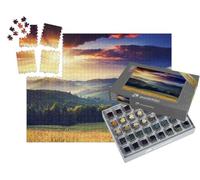 puzzleYOU : Smart Sorted® | Puzzle Photo 1000 pièces « Coucher de Soleil majestueux dans Le Paysage montagneux des Carpates »