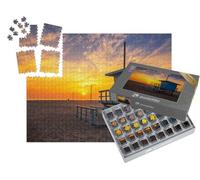 puzzleYOU : Smart Sorted® | Puzzle Photo 1000 pièces « Coucher de Soleil sur la Plage de Santa Monica, Los Angeles »