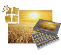 puzzleYOU : Smart Sorted® | Puzzle Photo 1000 pièces « Coucher de Soleil sur Le Champ de blé doré »