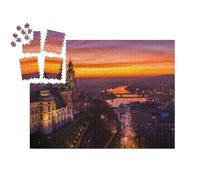 puzzleYOU : Smart Sorted® | Puzzle Photo 1000 pièces « Coucher de Soleil sur Le château de Wawel, Cracovie, Pologne »