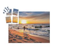 puzzleYOU : Smart Sorted® | Puzzle Photo 1000 pièces « Coucher de Soleil sur Une Plage de la mer Baltique, Pologne »