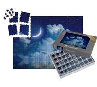 puzzleYOU : Smart Sorted® | Puzzle Photo 1000 pièces « Croissant de Lune dans Le Ciel Nocturne étoilé au-Dessus de la mer »