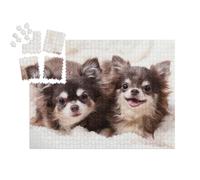 puzzleYOU : Smart Sorted® | Puzzle Photo 1000 pièces « D'adorables Chiens Chihuahua sur Une Couverture »