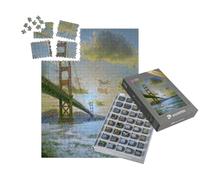 puzzleYOU : Smart Sorted® | Puzzle Photo 1000 pièces « dans Le Style Artistique de Claude Monet - Golden Gate Bridge au Coucher du Soleil »
