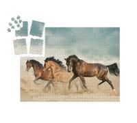 puzzleYOU : Smart Sorted® | Puzzle Photo 1000 pièces « des Chevaux Bruns errent dans Le désert »