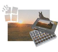 puzzleYOU : Smart Sorted® | Puzzle Photo 1000 pièces « Deux Chevaux au Coucher du Soleil »