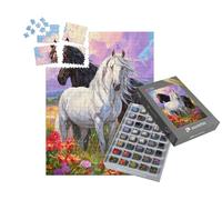 puzzleYOU : Smart Sorted® | Puzzle Photo 1000 pièces « Deux Chevaux Entre des Fleurs colorées »