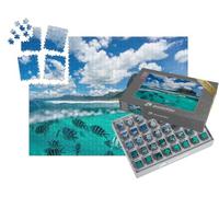 puzzleYOU : Smart Sorted® | Puzzle Photo 1000 pièces « Deux Mondes se rencontrent - Montagnes et Monde sous-Marin réunis sur Une même Image »