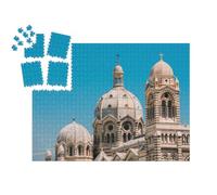 puzzleYOU : Smart Sorted® | Puzzle Photo 1000 pièces « Dômes de la Cathédrale de la Major - Église et Symbole à Marseille »