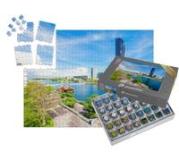 puzzleYOU : Smart Sorted® | Puzzle Photo 1000 pièces « Donaustadt, Un Quartier Moderne avec des Gratte-Ciel à Vienne, Autriche »
