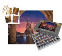puzzleYOU : Smart Sorted® | Puzzle Photo 1000 pièces « Église de la Vieille Ville de Cracovie avec éclairage, Pologne »