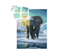 puzzleYOU : Smart Sorted® | Puzzle Photo 1000 pièces « Éléphant dans Les aurores boréales »