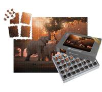 puzzleYOU : Smart Sorted® | Puzzle Photo 1000 pièces « Eléphant se nourrissant dans Le Parc National de Mana Pools, Zimbabwe »
