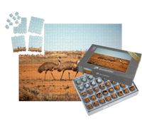 puzzleYOU : Smart Sorted® | Puzzle Photo 1000 pièces « Emeus à l'état Sauvage, Outback New South Wales, Australie. »