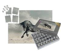 puzzleYOU : Smart Sorted® | Puzzle Photo 1000 pièces « Étalon Noir Sauvage dans Le désert »