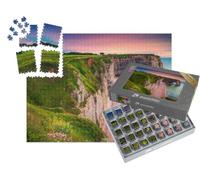 puzzleYOU : Smart Sorted® | Puzzle Photo 1000 pièces « Falaises d'Aval d'Etretat et majestueuse côte Fantastique, Normandie, France »