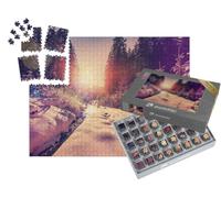 puzzleYOU : Smart Sorted® | Puzzle Photo 1000 pièces « Fantastique Paysage de forêt hivernale au Coucher du Soleil »