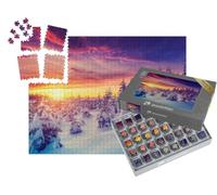 puzzleYOU : Smart Sorted® | Puzzle Photo 1000 pièces « Fantastique Paysage enneigé au crépuscule, Carpates, Ukraine, Europe »