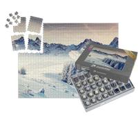 puzzleYOU : Smart Sorted® | Puzzle Photo 1000 pièces « Fantastique Paysage Hivernal. Ciel dramatiquement Couvert. Collage créatif. Un Monde de beauté »